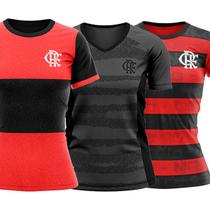 Kit 3 Camisas Flamengo - Whip + Devise + Shout - Feminina Kit 3 Camisas Flamengo - Whip + Devise + Shout - Feminina