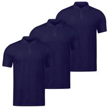 Kit 3 Camisas Gola Polo Masculina Básica Algodão c/ Elastano