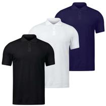 Kit 3 Camisas Gola Polo Masculina Básica Algodão c/ Elastano