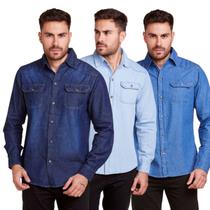 Kit 3 Camisas Jeans Masculina Premium