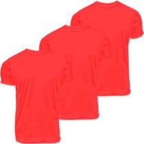 Kit 3 camisas manga curta gola redonda Dryfit UV Plus Size