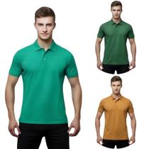 Kit 3 Camisas Masculina Gola Polo Piquet