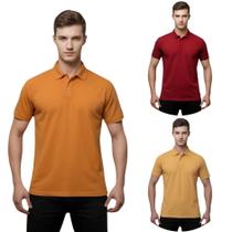 Kit 3 Camisas Masculina Gola Polo Piquet