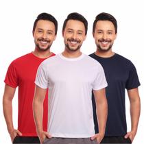 Kit 3 Camisas Masculina Manga Curta Dry Fit Proteção Uv