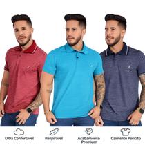Kit 3 Camisas Polo Masculina Premium Listrada 100% Algodão Fio 30.1 Manga Curta Confortável Promoção Tamanho:GCor:Varia Kit 3 Camisas Polo Masculina Premium Listrada 100% Algodão Fio 30.1 Manga Curta Confortável Promoção Tamanho:GCor:Varia