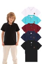 Kit 3 Camisas Polo Menino Sortidas Infantil Estilo Casual de algodão kit de camisas polo
