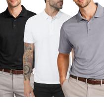 Kit 3 Camisas Polo Poliamida Masculina Básica Premium Cor:MulticoloridoTamanho:GG