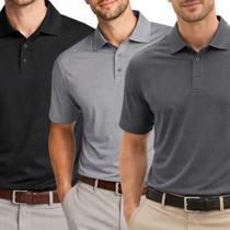 Kit 3 Camisas Polo Poliamida Masculina Básica Premium Cor:MulticoloridoTamanho:P