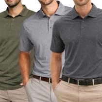 Kit 3 Camisas Polo Poliamida Masculina Básica Premium Cor:MulticoloridoTamanho:P