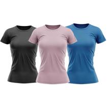 Kit 3 Camisas Proteção Solar Manga Curta Feminina Blusa Térmica Kit 3 Camisas Proteção Solar Manga Curta Feminina Blusa Térmica