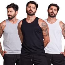 Kit 3 Camisas Regatas 100% Algodão Masculina Kit 3 Camisas Regatas 100% Algodão Masculina