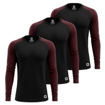 Kit 3 Camisas Térmicas Masculina Compressão Proteção Solar UV Segunda Pele