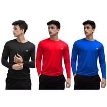 Kit 3 Camisas Termicas Masculina Uv50+ Segunda Pele Proteção Solar