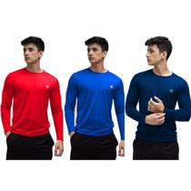 Kit 3 Camisas Termicas Masculina Uv50+ Segunda Pele Proteção Solar