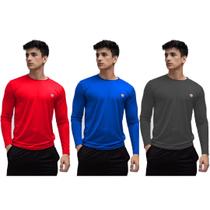 Kit 3 Camisas Termicas Masculina Uv50+ Segunda Pele Proteção Solar