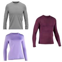 Kit 3 Camisas Uv +50 Manga Longa Slim - Proteção Solar - Segunda Pele Unissex - Térmica