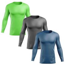 Kit 3 Camisas UV Masculinas com Proteção UV 50+ Manga Longa