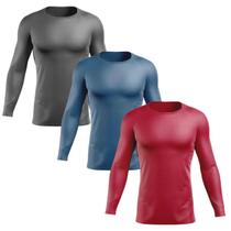 Kit 3 Camisas UV Masculinas com Proteção UV 50+ Manga Longa