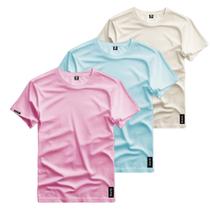 Kit 3 Camiseta Algodão Lisa Unissex Camisa Reforçada Malha Premium Básica Promoção Black Friden