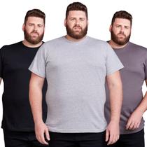 Kit 3 Camiseta Básica Masculina Extra Grande