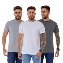 KIT 3 Camiseta Básica Masculina Lisa