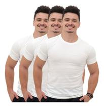 Kit 3 Camiseta Básica Masculina Lisas Manga Curta Casual