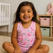 Kit 3 Camiseta Blusa Regata Bebê Malha Estampada Menina P