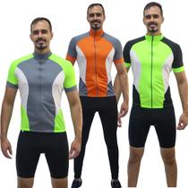 Kit 3 Camiseta ciclismo com proteção UV DA modas manga curta com bolso na costa