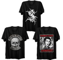 Kit 3 Camiseta De Rock Escolha Sua Banda Favorita Bomber