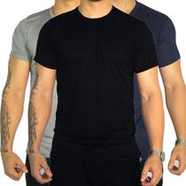Kit 3 Camiseta Dry Fit Masculina Poliéster Treino Academia Corrida Esportes