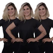 KIT 3 Camiseta Dry Fitness Feminina Esporte Academia Casual