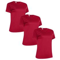 Kit 3 Camiseta Feminina Dry Fit Academia Fitness Esportiva