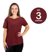 Kit 3 Camiseta Feminina Tapa Bumbum Para Academia Treino fit