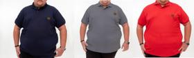 kit 3 Camiseta Gola Polo 100% algodão Plus Size - G1 ao G3 -