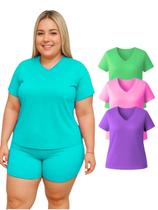 Kit 3 Camiseta Manga Curta Dryfit Fitness Academia Plus Size Cores Sortidas Kit 3 Camiseta Manga Curta Dryfit Fitness Academia Plus Size Cores Sortidas