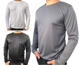 Kit 3 Camiseta Manga Longa Dry Fit Masculina