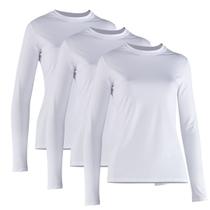 Kit 3 Camiseta Proteção Solar Feminina Manga Longa Uv50+ 3 Brancas