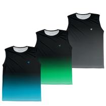 Kit 3 Camiseta Regata Masculina Slim Tecido Leve Corrida Atividades Fitness Dry