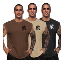 Kit 3 Camiseta Regata Oversized Treino 100% Algodão New York Kit 3 Camiseta Regata Oversized Treino 100% Algodão New York