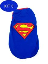 Kit 3 Camiseta Super Heróis Superman azul Tamanho P 31x38x23 cm