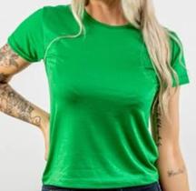 Kit 3 Camiseta T-shirt Malha Fria (PV) Baby Look Feminina Lisa