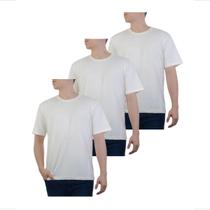 Kit 3 Camisetas 100% Algodão Lisa Masculina