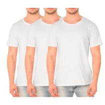 Kit 3 Camisetas Algodão Masculinas Lisa Conforto Dia a Dia