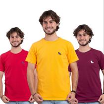 Kit 3 camisetas basica gola careca super oferta
