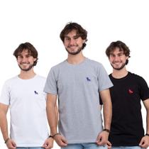 Kit 3 camisetas basica gola careca super oferta