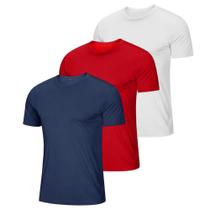 Kit 3 Camisetas Básica Masculina Gola Careca Algodão