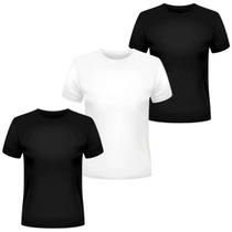 Kit 3 Camisetas Básicas Algodão Egípcio Masculina Gola Redonda Manga Curta