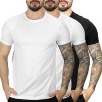 Kit 3 Camisetas Básicas Algodão Egipicio 2 Branca 1 Preta Kit 3 Camisetas Básicas Algodão Egipicio 2 Branca 1 Preta
