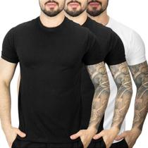 Kit 3 Camisetas Básicas Algodão Egipicio 2 Preta 1 Branca Kit 3 Camisetas Básicas Algodão Egipicio 2 Preta 1 Branca
