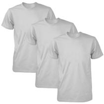 Kit 3 Camisetas Básicas Masculina 100% Poliéster Cinza Kit 3 Camisetas Básicas Masculina 100% Poliéster Cinza